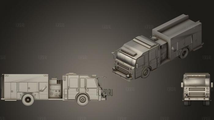 Fire truck stl model for CNC